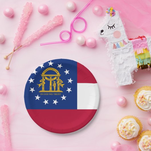 愛国的紙プレートとジョージア州旗 ペーパープレート (パーティー)