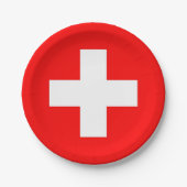 愛国的紙プレートとスイス国旗 ペーパープレート (正面)