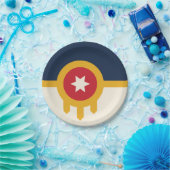 愛国的紙プレートとタルサ市旗 ペーパープレート (パーティー)