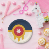 愛国的紙プレートとタルサ市旗 ペーパープレート (パーティー)