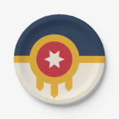 愛国的紙プレートとタルサ市旗 ペーパープレート (正面)