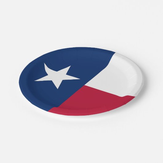 愛国的紙プレートとテキサス州国旗 ペーパープレート (アングル)