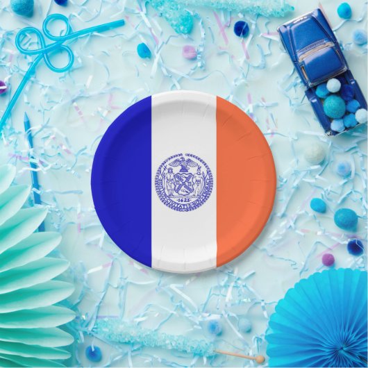 愛国的紙プレートとニューヨーク州旗 ペーパープレート (パーティー)