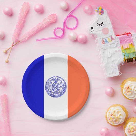 愛国的紙プレートとニューヨーク州旗 ペーパープレート (パーティー)