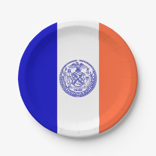 愛国的紙プレートとニューヨーク州旗 ペーパープレート (正面)