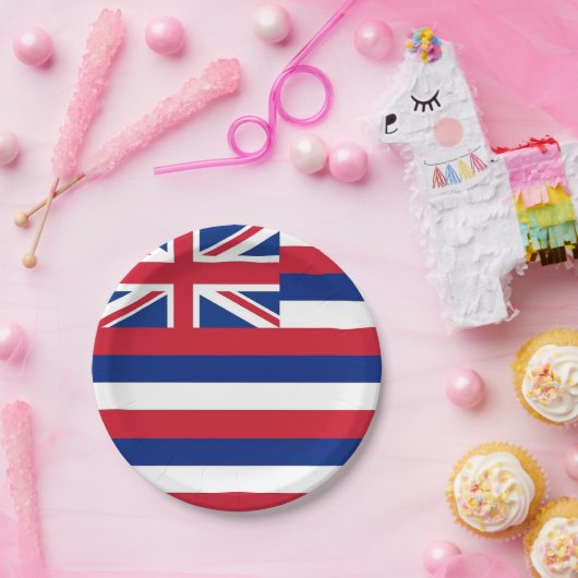 愛国的紙プレートとハワイ州旗 ペーパープレート (パーティー)