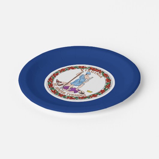 愛国的紙プレートとバージニア州旗 ペーパープレート (アングル)