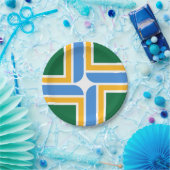 愛国的紙プレートとポートランド市旗。 ペーパープレート (パーティー)