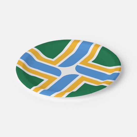 愛国的紙プレートとポートランド市旗。 ペーパープレート (アングル)