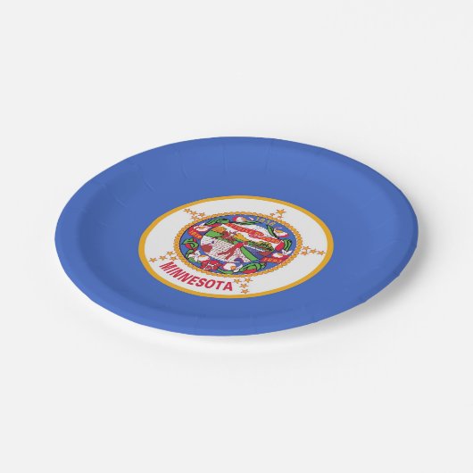 愛国的紙プレートとミネソタ州旗 ペーパープレート (アングル)