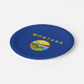 愛国的紙プレートとモンタナ州旗 ペーパープレート (アングル)