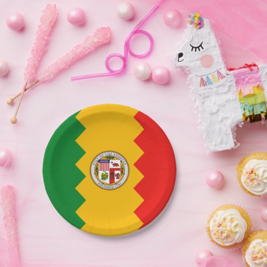 愛国的紙プレートとロサンゼルス国旗 ペーパープレート (パーティー)