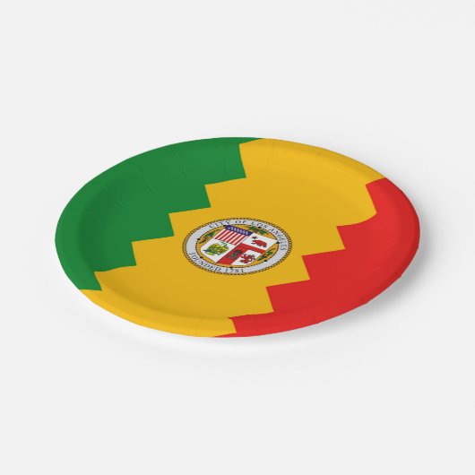 愛国的紙プレートとロサンゼルス国旗 ペーパープレート (アングル)