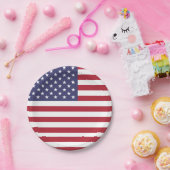 愛国的紙プレートと米国国旗。 ペーパープレート (パーティー)