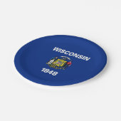 愛国的紙プレートウィスコンシン州旗 ペーパープレート (アングル)