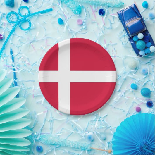 愛国的紙プレートデンマーク国旗 ペーパープレート (パーティー)