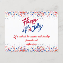 愛国的紙吹雪7月4日お祝い シーズンポストカード
