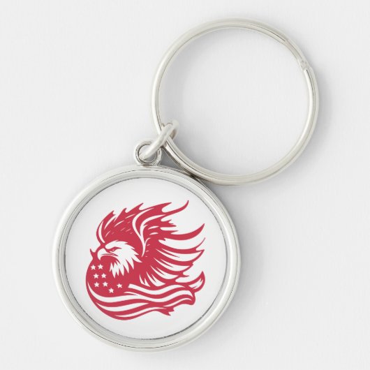 愛国的素晴らしなイーグルのデジタル作品 キーホルダー (正面)
