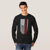 愛国的素晴らしドラマー動揺してアメリカ国旗 Tシャツ (正面フル)