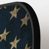 愛国的素朴なアメリカ国旗の名前をカスタムする ピックルボールラケット (左詳細)