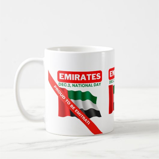 愛国的統一されたアラブ首長国国旗 コーヒーマグカップ (左)