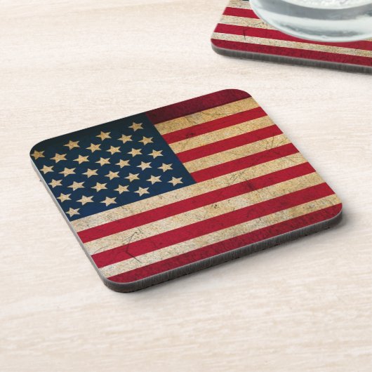 愛国的統一された州の国グランジ旗 コースター (左側)