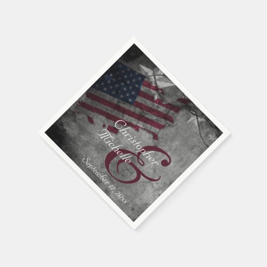 愛国的統一された州アメリカ結婚国旗 スタンダードカクテルナプキン (角)