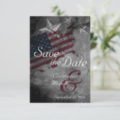 愛国的統一された州アメリカ結婚国旗 セーブザデート (スタンド正面)