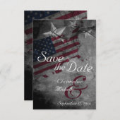 愛国的統一された州アメリカ結婚国旗 セーブザデート (正面/裏面)