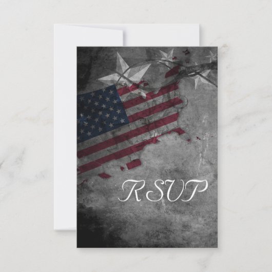 愛国的統一された州アメリカ結婚国旗 出欠カード (正面)