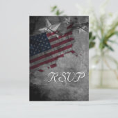 愛国的統一された州アメリカ結婚国旗 出欠カード (スタンド正面)