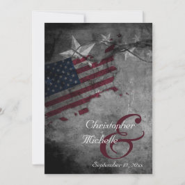 愛国的統一された州アメリカ結婚国旗 招待状