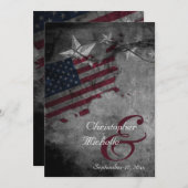 愛国的統一された州アメリカ結婚国旗 招待状 (正面/裏面)