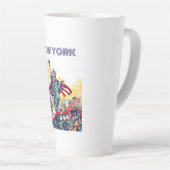 愛国的自由パレード – 7月ヴィンテージ4日アメリカ カフェラテマグ (右アングル)