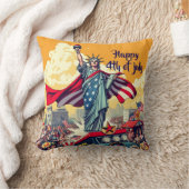 愛国的自由パレード – 7月ヴィンテージ4日アメリカ クッション (ブランケット)