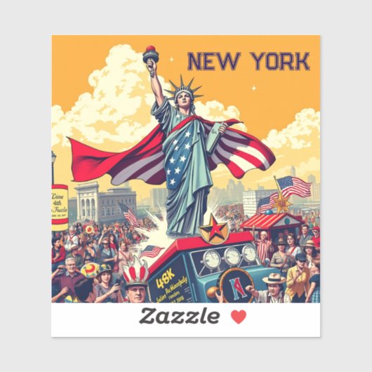 愛国的自由パレード – 7月ヴィンテージ4日アメリカ シール (シート)