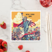 愛国的自由パレード – 7月ヴィンテージ4日アメリカ スタンダードランチョンナプキン (インサイチュ)