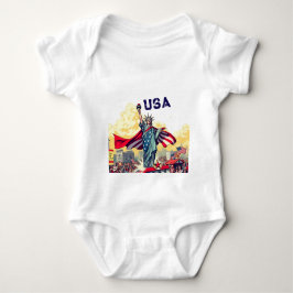 愛国的自由パレード – 7月ヴィンテージ4日アメリカ ベビーボディスーツ