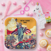 愛国的自由パレード – 7月ヴィンテージ4日アメリカ ペーパープレート (パーティー)