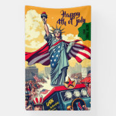 愛国的自由パレード – 7月ヴィンテージ4日アメリカ 横断幕 (縦)