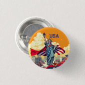愛国的自由パレード – 7月ヴィンテージ4日アメリカ 缶バッジ (正面&裏面)