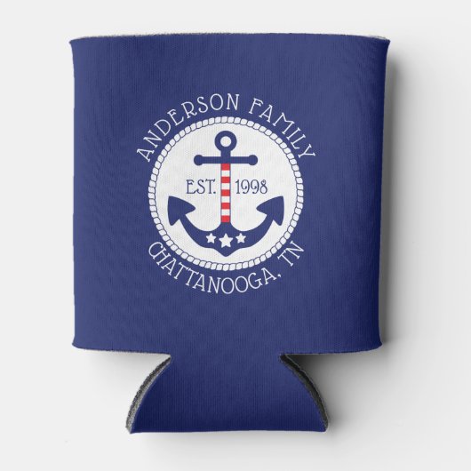 愛国的航海のいかりの姓 缶クーラー (正面)