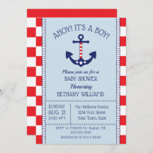 愛国的航海のいかり男の子ベビーシャワー