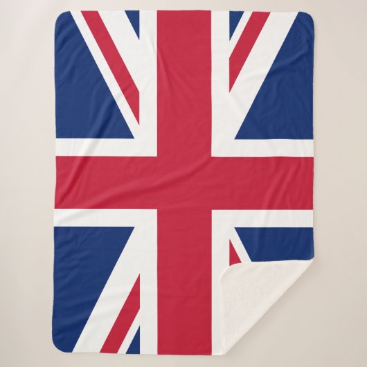愛国的英国連合ジャック赤白青国旗 シェルパブランケット (正面)