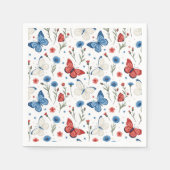 愛国的蝶と花の模様 スタンダードカクテルナプキン (正面)