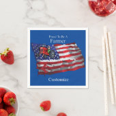 愛国的誇りを持った農家フラッグThunder_Cove スタンダードカクテルナプキン (インサイチュ)