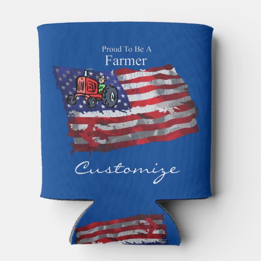 愛国的誇りを持った農家フラッグThunder_Cove 缶クーラー (裏面)