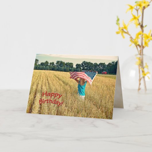 愛国的誕生日 カード (黄色い花)