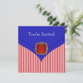 愛国的赤白青すべての行事パーティー 招待状 (スタンド正面)