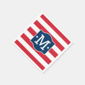 愛国的赤白青カスタムモノグラムイニシャル スタンダードカクテルナプキン (角)